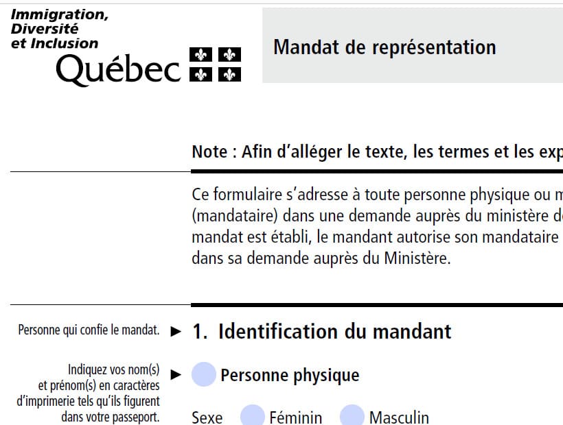 魁北克PEQ代理人服务表中介表